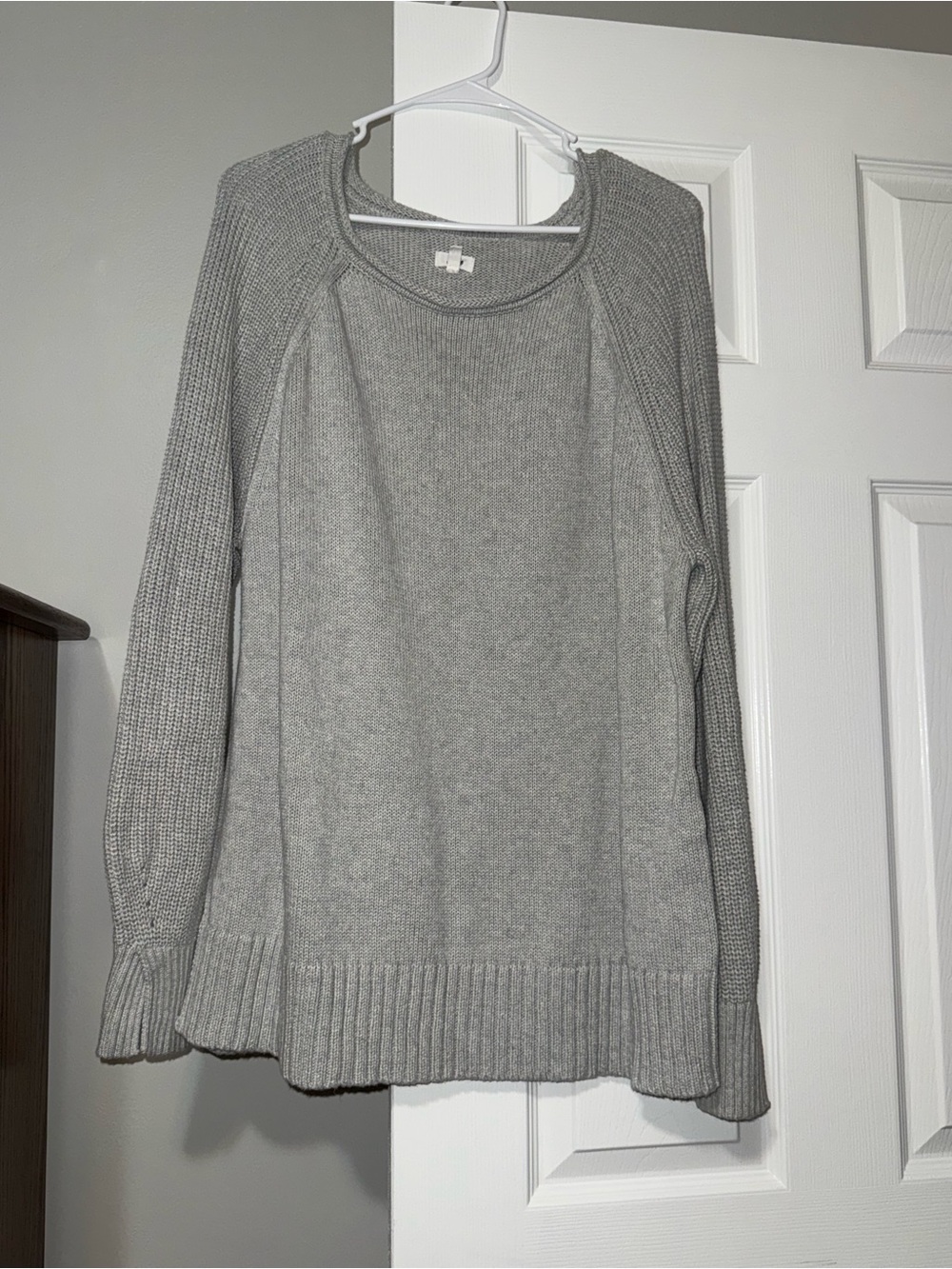 aerie Light Grey Crewneck Knit Sweater